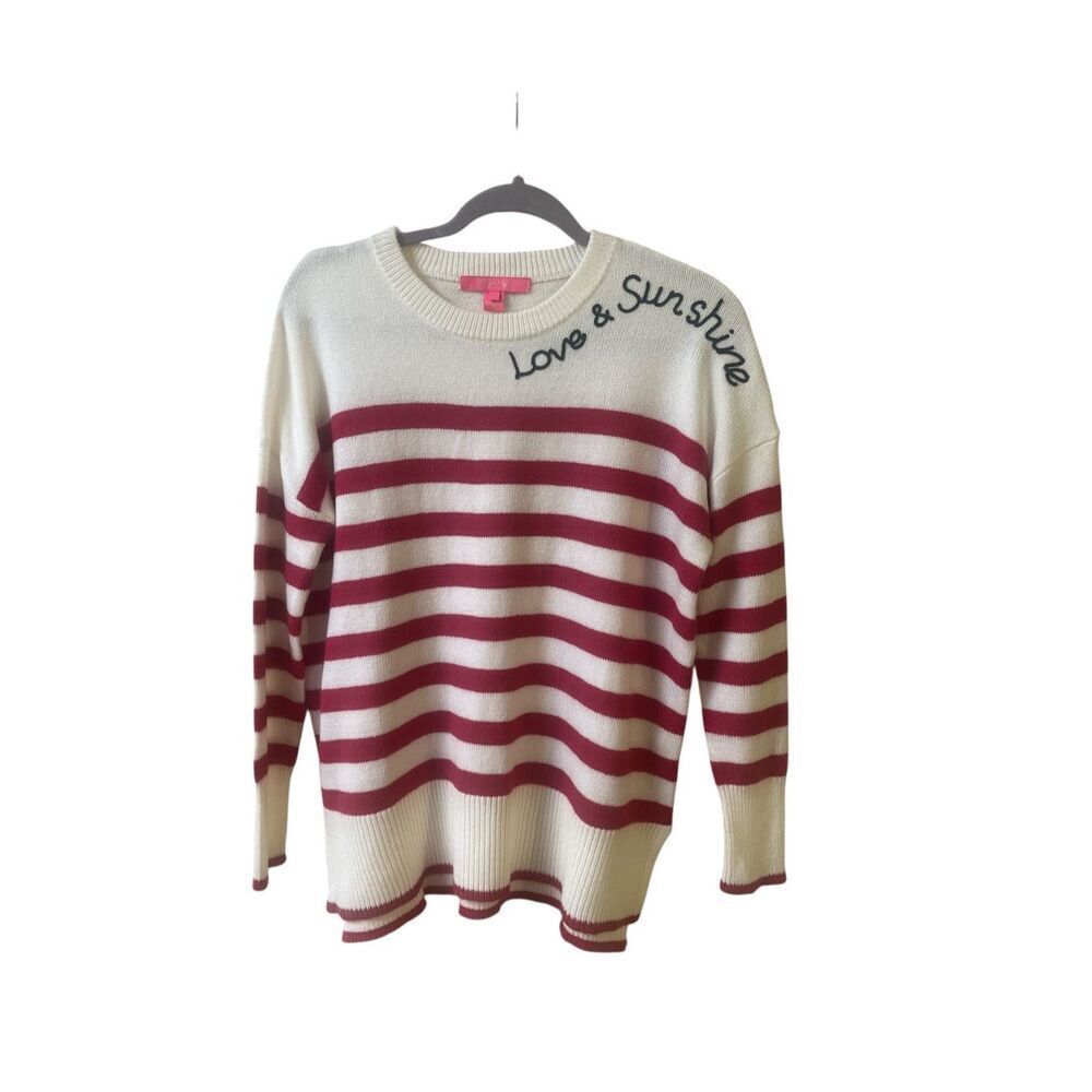 Lilly Pulitzer Quince Sweater love & sunshine red & white Sz small